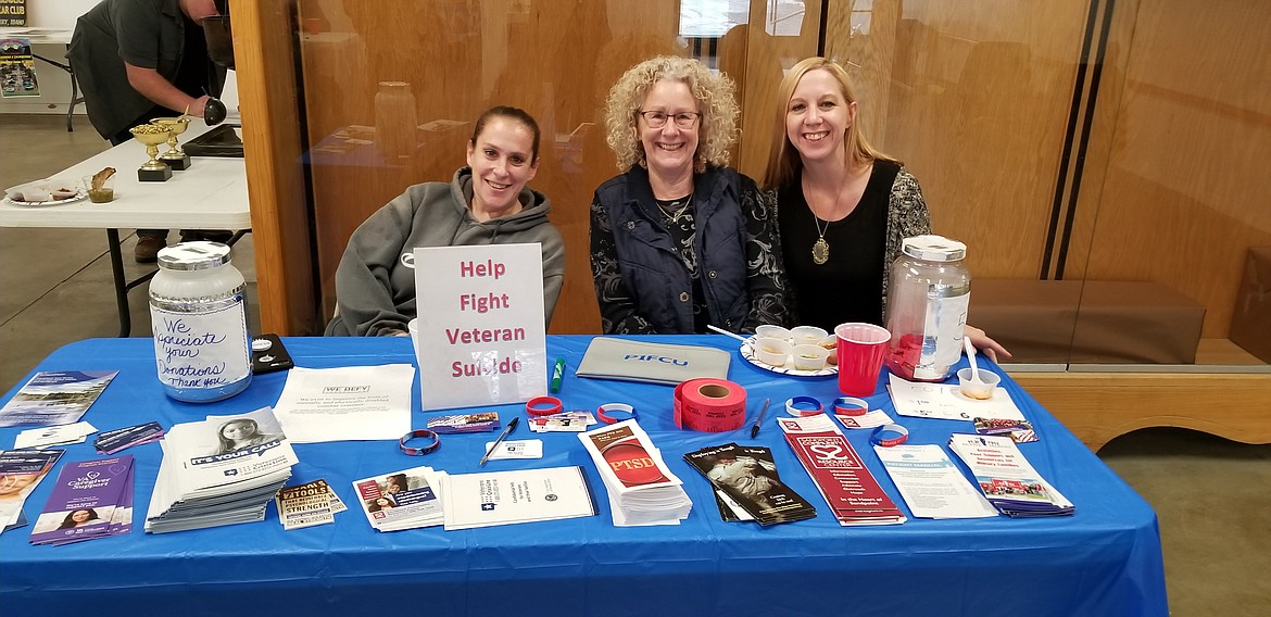 Photo by MANDI BATEMAN
Lisa Deheer, Rene Riddle, and Bonni Leonardson helping out at the first annual Veteran And First Responder Chili &amp; Cornbread Cook Off.