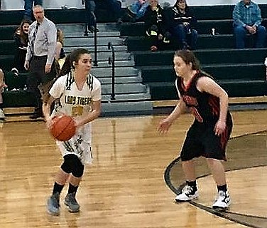 AT HOME, the St. Regis girls fell to Hot Springs on Jan. 10, 38-34. (Photo courtesy of Barb Jasper)