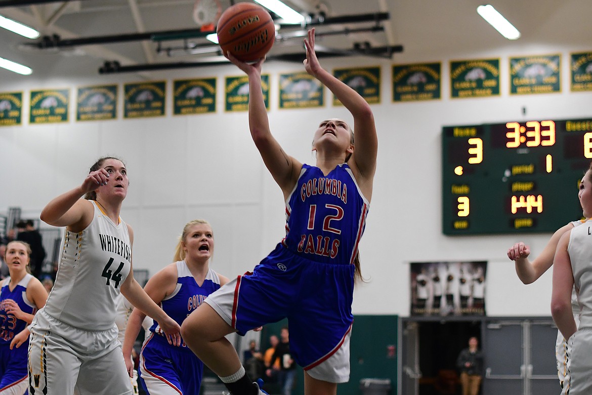 LaKia Hill goes up for two of her game-high 17 points against Whitefish Thursday. (Jeremy Weber photo)