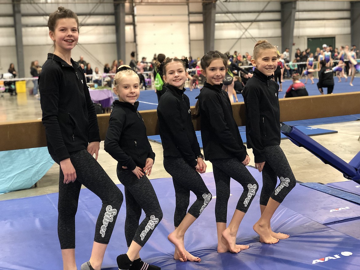 Courtesy photo
Avant Coeur Xcel Silvers took 3rd Place as a team at the Glacier Challenge last weekend in Kalispell, Mont. From left are Aiva Reed, Dakota Hoch, Delaney Adlard, Karsen Carter and River Kermelis.