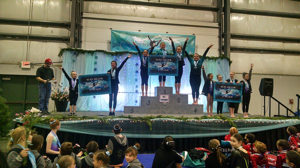 Courtesy photo
Technique Gymnastics Xcel Silvers won 1st Place Team at The Glacier Challenge in Kalispell, Mont. From left are Morgan Rossberg, Tatum Easterday, Lola Jeanselme and Mackenzie Wyant.