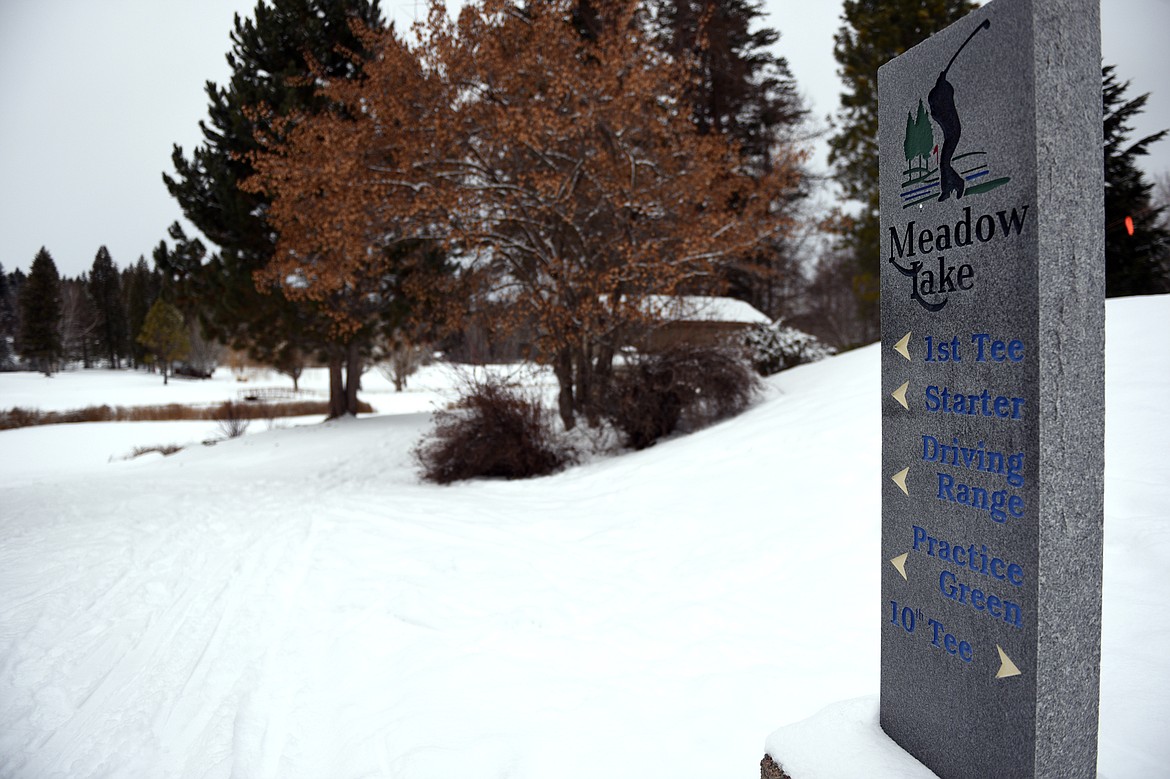 Cross-country ski tracks lead from the pro shop to three possible loop trails at Meadow Lake Golf Course in Columbia Falls on Tuesday. (Casey Kreider/Daily Inter Lake)