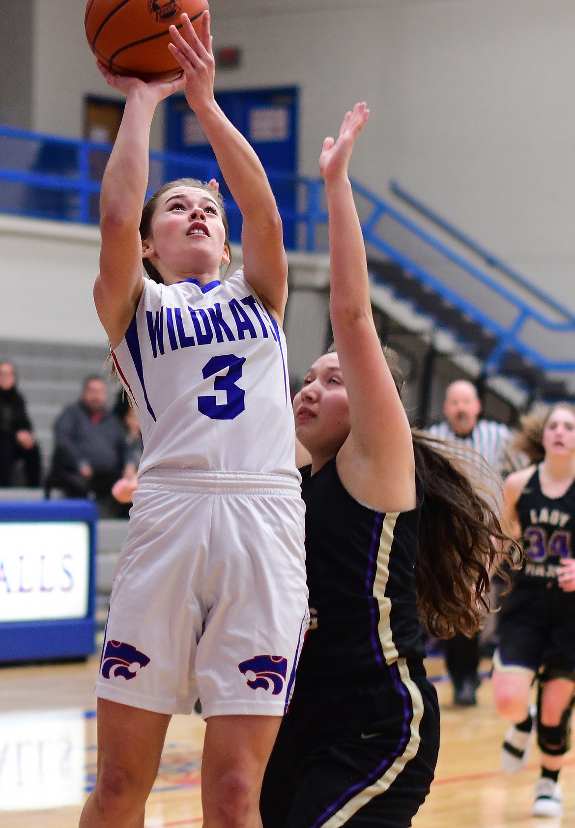 Maddie Robison goes up for a jumper against the Lady Pirates Tuesday. (Jeremy Weber photo)