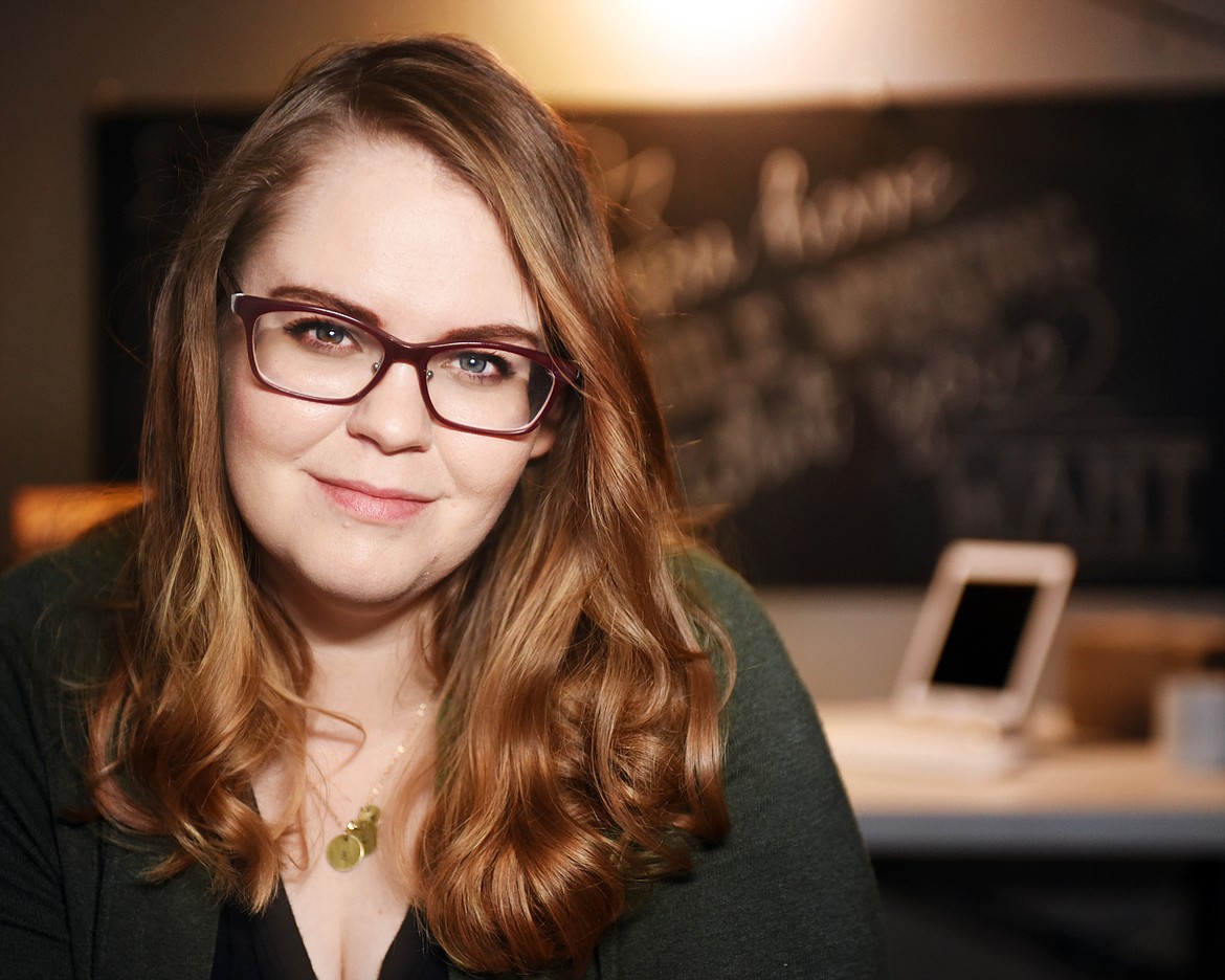 Professional calligrapher Laurel Mallery in her home office east of Kalispell on Jan. 17. Mallery recently started her own business, Chalk and Ink Design. (Brenda Ahearn/Daily Inter Lake)