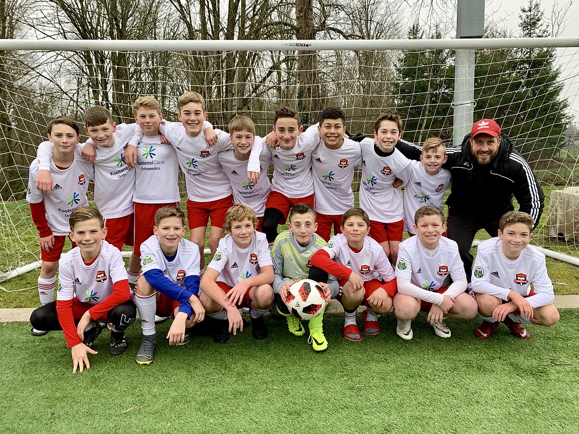 Courtesy photo
The Timbers North FC B06 Red kicked off their Spring '19 RCL season this past weekend in Seattle. On Jan. 27, TNFC defeated FWFC B06 White 9-0. Haidyn Jonas had 5 goals, Connor Jump 2 goals and 2 assists, Max Entzi and Kason Pintler each had 1 goal, Brayden Ristic had 2 assists, and Aidan Rice and Gavin Samayoa each had 1 assist. On Jan. 28, TNFC '06B Red beat PacNW B06 White 3-0. Ben Hannigan-Luther, Kai Delio and Haidyn Jonas each had 1 goal. Kason Pintler and Connor Mongan each had 1 assist. Braden Latscha posted the shutout in goal in both games. In the front row from left are Lachlan May, Aidan Rice, Connor Mongan, Braden Latcha, Brayden Ristic, Connor Jump and Gavin Samayoa; and back row from left, Kason Pintler, Ben Hannigan-Luther, Harper Barlow, Max Entzi, Jacob Molina, Kai Delio, Chief Natatqn Allen, Noah Waddell, Haidyn Jonas and coach Nick Funkhouser.