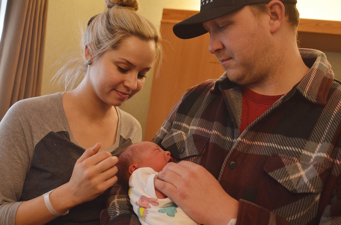 Casen Lawrence Kirkland was born at 8:28 p.m. on Jan. 24 at Clark Fork Valley Hospital to parents Chelsea and Thomas Kirkland. (Carolyn Hidy/Clark Fork Valley Press)