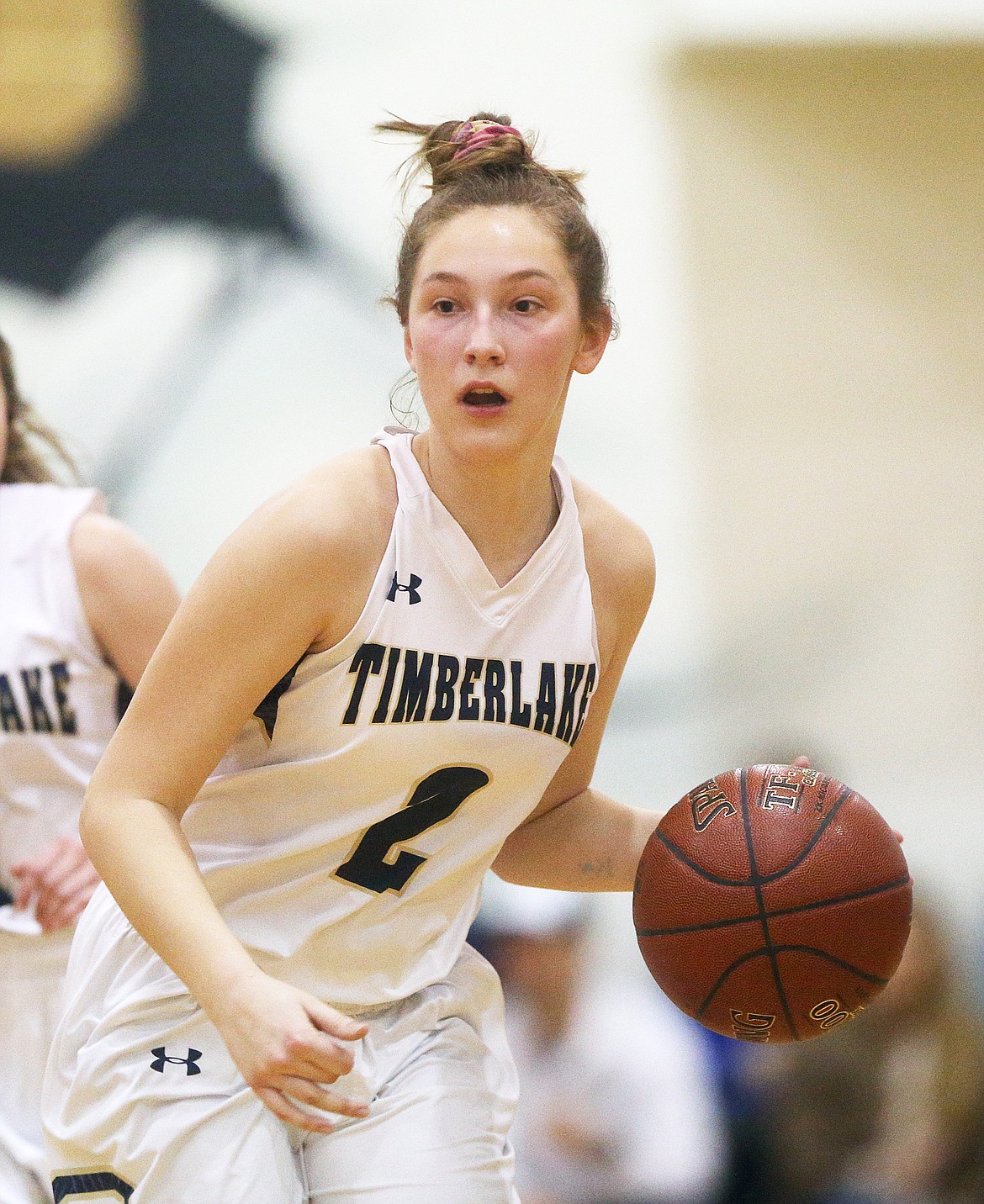 Timberlake&#146;s Taylor Suko dribbles the ball down the court against Kellogg in the 3A District 1 Championship game in Spirit Lake. (LOREN BENOIT/Press)