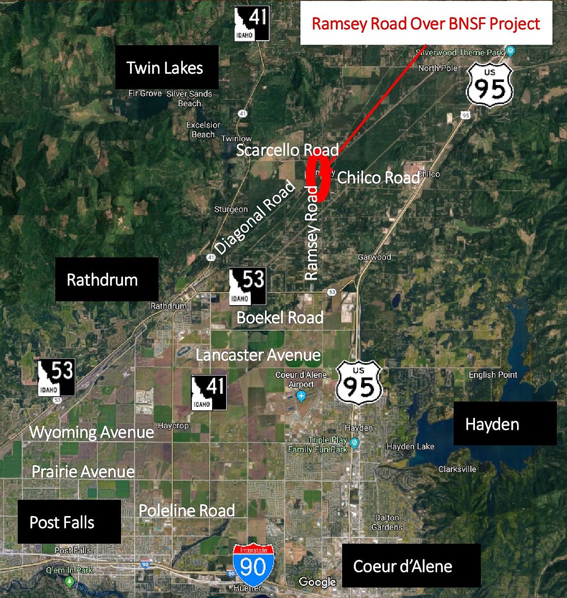 Courtesy of David Evans and Associates
The Ramsey Road safety project is between Highway 41 and U.S. 95 north of Garwood Elementary.