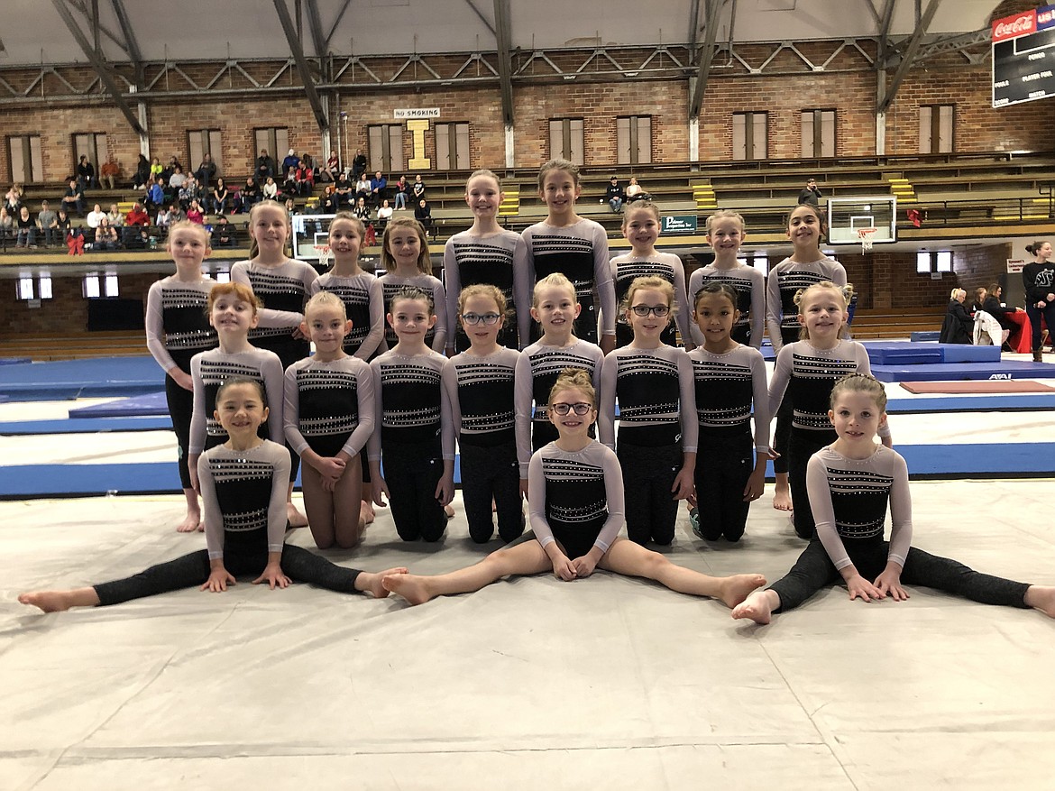 Courtesy photo
Avant Coeur Gymnastics Level 3 Girls took 2nd Place team at the Palouse Invitational in Moscow. In the front row from left are Vivi Crain, Karstin Harmon and Callista Petticolas; second row from left, Sophie Phillips, Evelyn Haycraft, Scarlett Green, Dahlia Kramer, Avery Hammons, Lily Kramer, Rozlyn Thong and Piper St. John; and back row from left, Abby Rogers, Emily Vaughan, Julianna Bonacci, Sophia Elwell, Sophia Green, Lola Barron, CC Miller, Mckenna Wilson and Aranie Barragan.