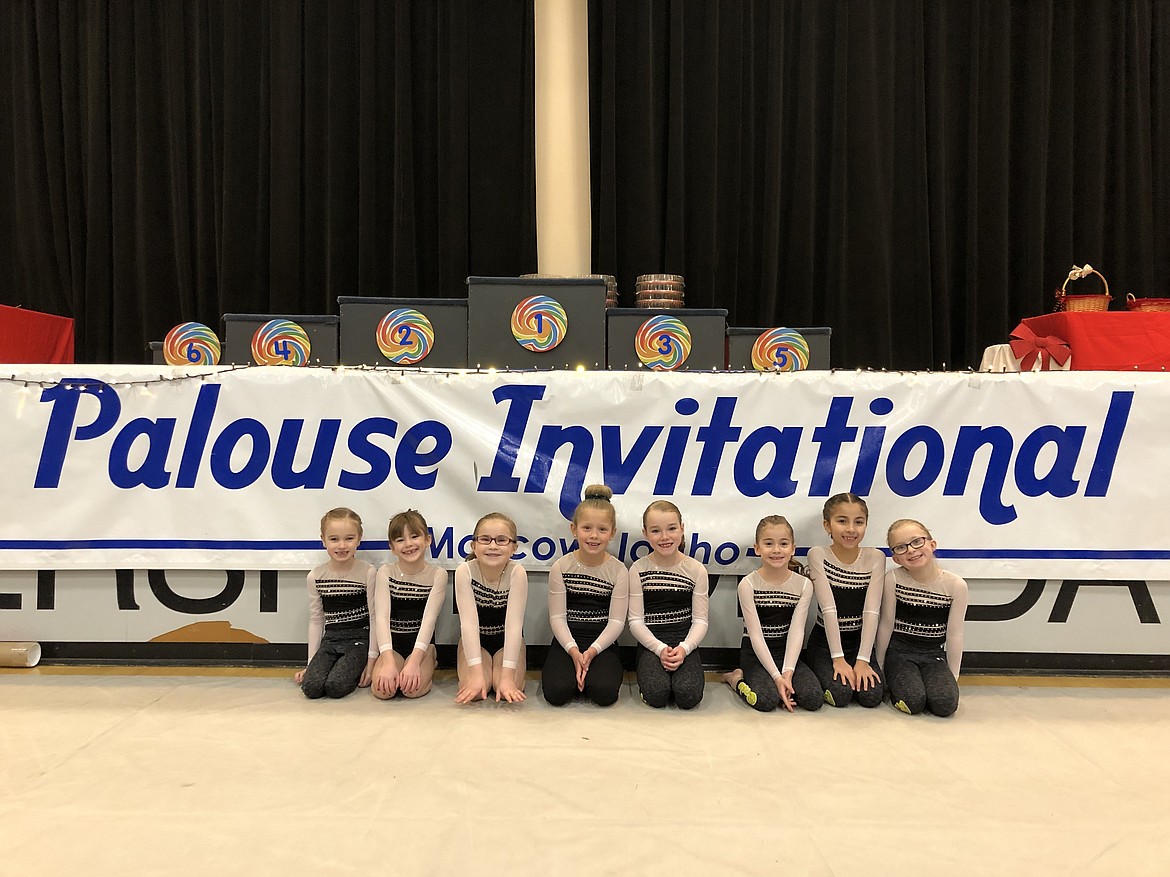 Courtesy photo
Avant Coeur Gymnastics Level 2 Girls took 1st Place Team at the Palouse Invitational in Moscow. From left are Addison Evans, Georgia Carr, Audrey Slauson, Sunmer Nelson, Quinn Howard, Lucky Call, Gabriella Navarrete and Jadyn Jell.