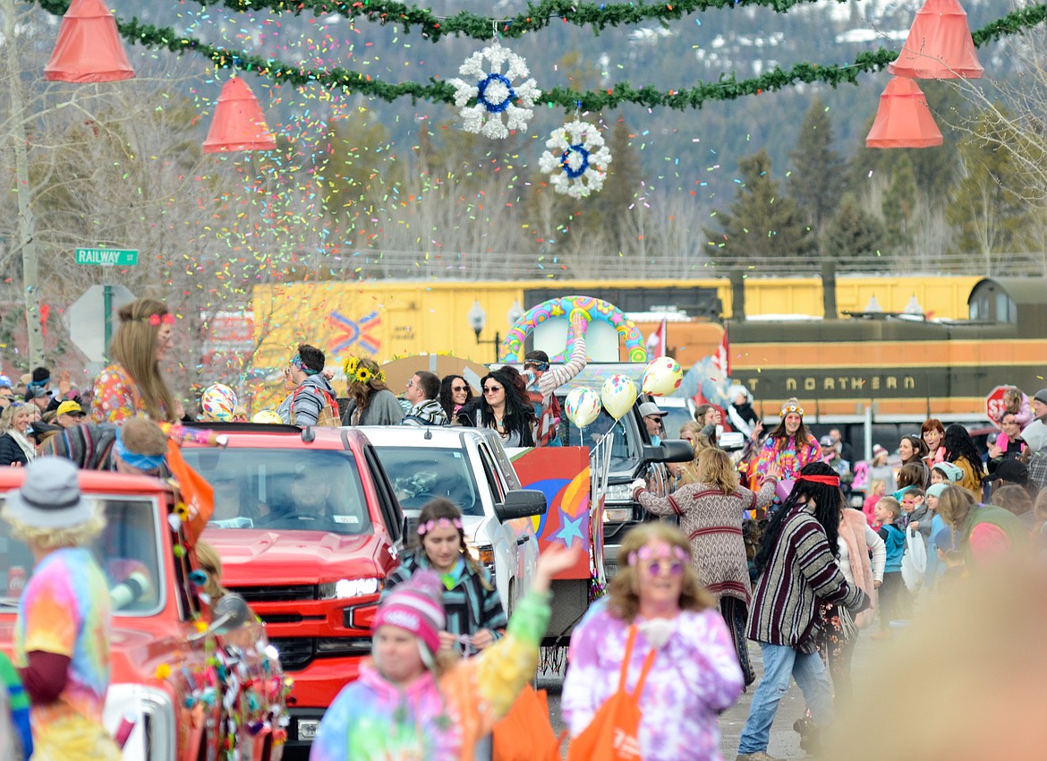 Scenes from the 2019 Whitefish Winter Carnival Grand Parade on Central Avenue in downtown Whitefish. The theme was Whitefish Woodstock. (Matt Baldwin/Daily Inter Lake)