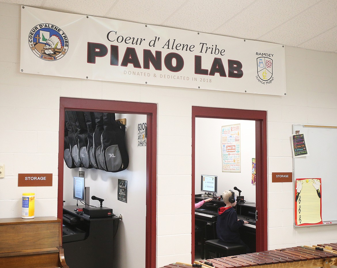 The Coeur d&#146;Alene Tribe gave a generous grant to help Ramsey Magnet School of Science open their new piano lab, which includes pianos, computer equipment. Students work independently on course of 110 lessons/songs. (LOREN BENOIT/Press)