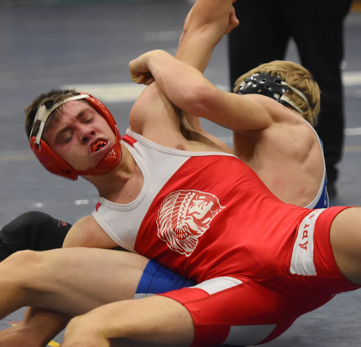 Arlee grappler Colt Crawford earned second place at 138 pounds at the Western B-C Divisional at Thompson Falls last Saturday. He and four teammates are bound for state this weekend in Billings.