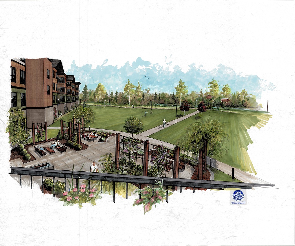 The Woodlands active adult community will be built on 11 acres behind Shopko in Evergreen. Walking paths and a landscaped courtyard area are planned on the 6 acres of open space on the property.