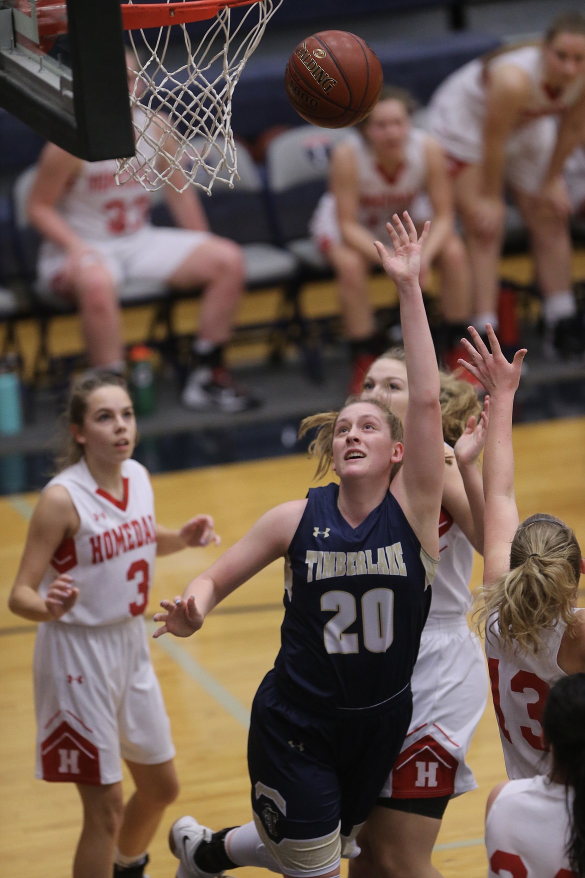 Photo by JASON DUCHOW PHOTOGRAPHY
Brooke Jessen puts up a shot from inside the key vs. Homedale on Saturday in the third-place game of the staete 3A girls basketball tournament at Skyview High in Nampa.