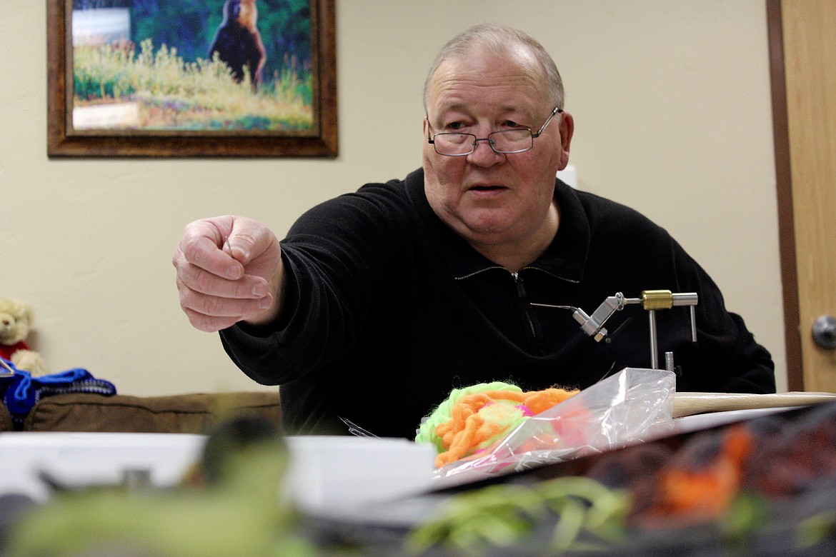 Rick Flink is the president of the fly tying group at the Kalispell Veteran&#146;s Center. The group started as a way for disabled veterans to get together and learn a new skill.