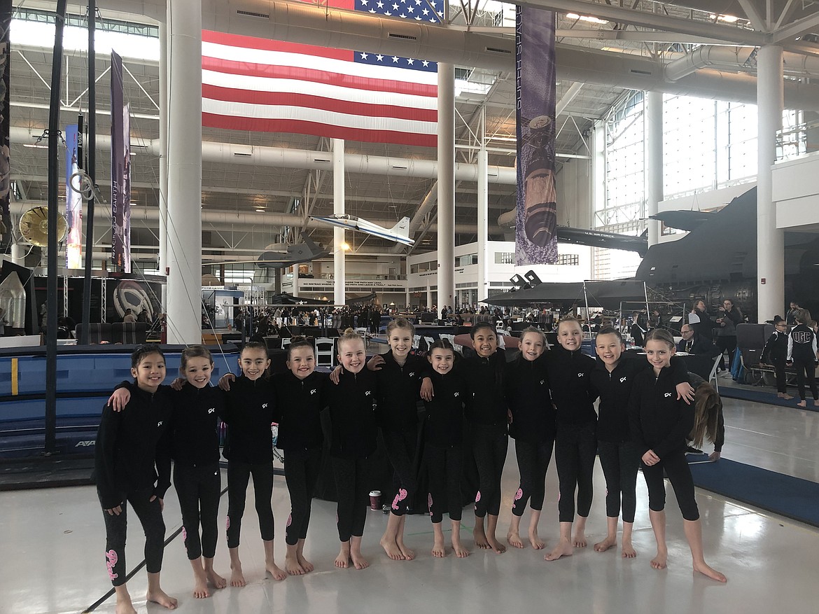 Courtesy photo
Avant Coeur Gymnastics Level 4 Girls at the Top Gun Challenge in McMinnville, Ore. From left are Jeralyn Thong, Brynlynn Kelly, Addyson Prescott, Ashlyn Beecher, Allison Scott, Hayden Hawke, Sage Kermelis, Avery O&#146;Halloran, Riley Roberts, Kennedy Phillips, Kylie Beecher and Kayce George.