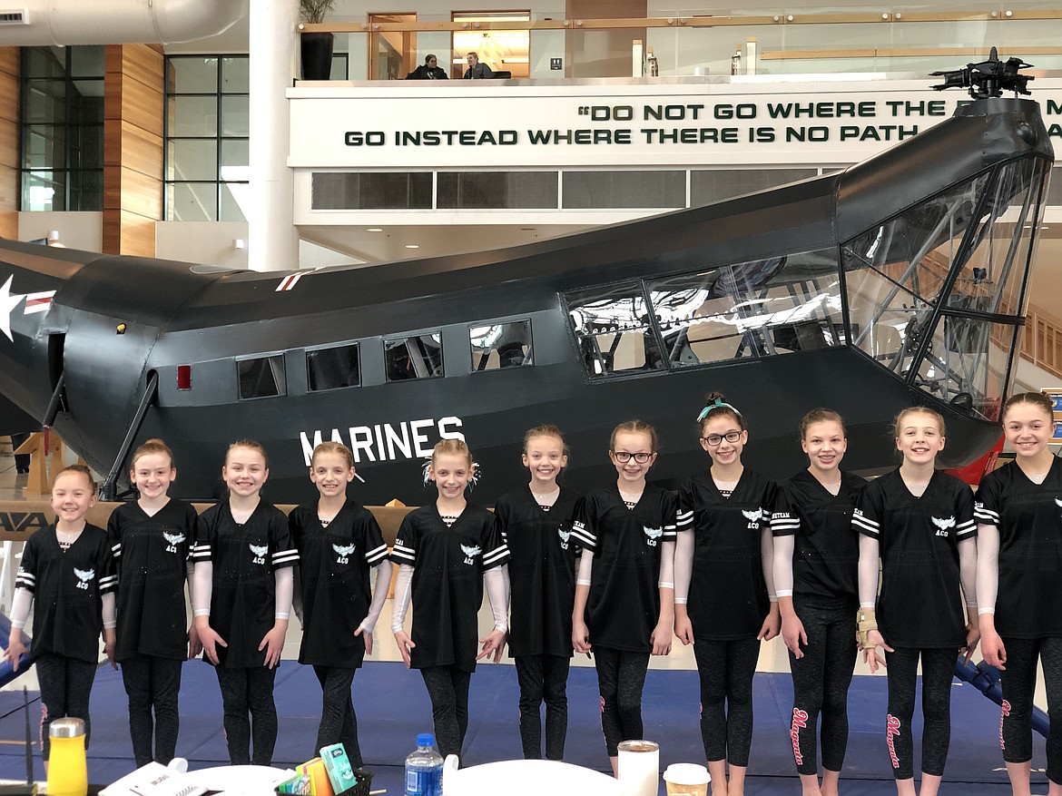 Courtesy photo
Avant Coeur Gymnastics Level 6 Girls at the Top Gun Challenge in McMinnville, Ore. From left are Lavi Crain, Sara Rogers, Monika Gonzales, Elly Porter, Lizzy Porter, Sophie Hughes, Eden Lamburth, Jasmine Quagliana, Aliyah Williams, Neve Christensen and Daphne Perkins.