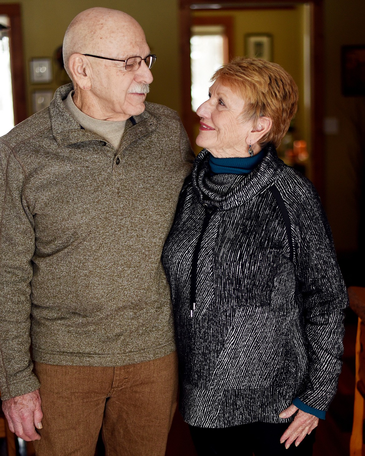 Daryl and Pat Russell in their home in Whitefish on Monday afternoon, February 11. The sweethearts have been married for 55 years and exchanged letters and cards during the 21 years Daryl served with the United States Marines.(Brenda Ahearn/Daily Inter Lake)