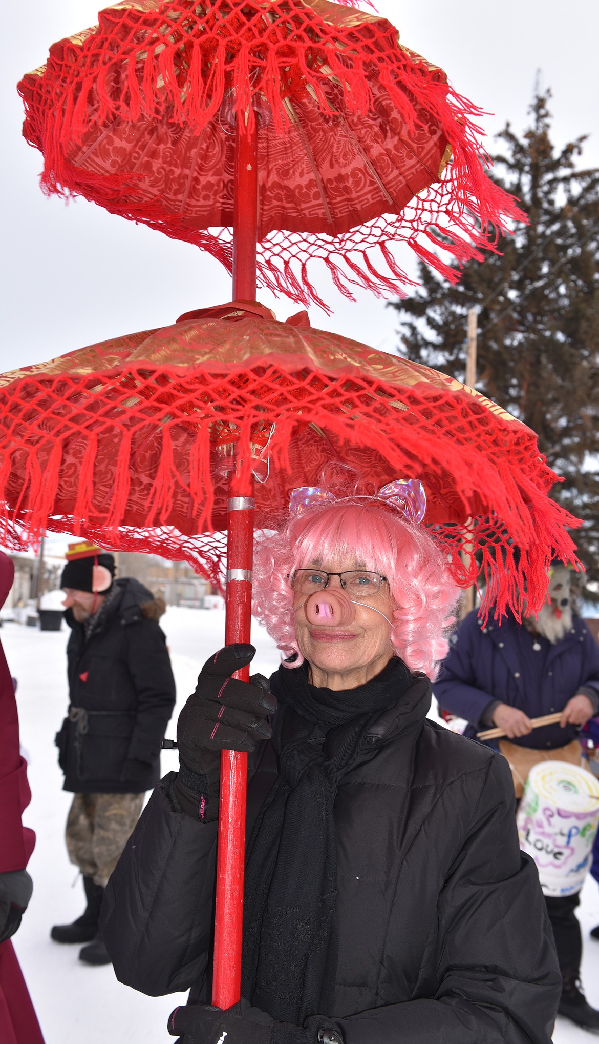 KIM CASH came all the way from Sandpoint, Idaho, to take part in the Chinese New Year Parade last Saturday in Hot Springs.