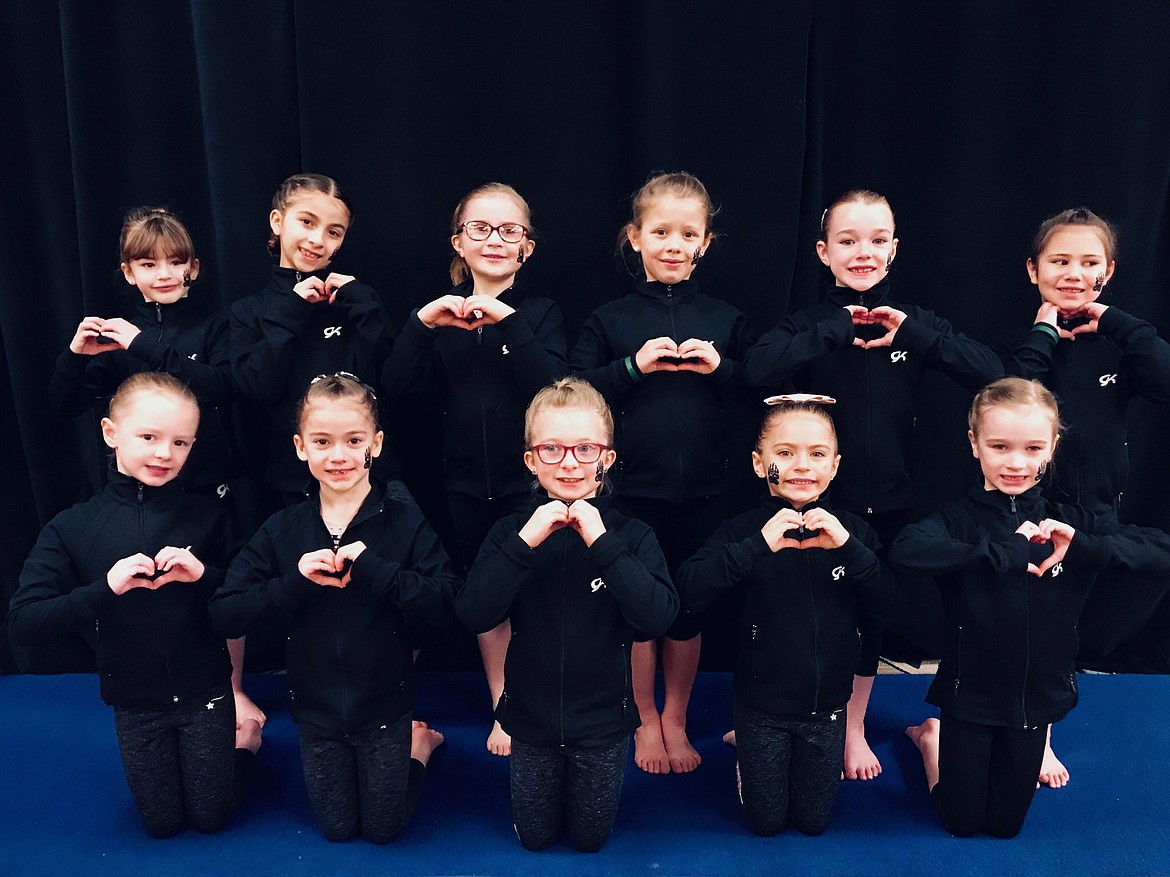 Courtesy photo
Avant Coeur Level 2s took 1st Place Team at Great West Gym Fest at The Coeur d'Alene Resort. In the front row from left are Olivia Hynes, Lucky Call, Jadyn Jell, Karly Harmon and Addi Evans; and back row from left, Georgia Carr, Gabriella Navaratte, Audrey Slauson, Summer Nelson, Quinn Howard and Analise Garcia.