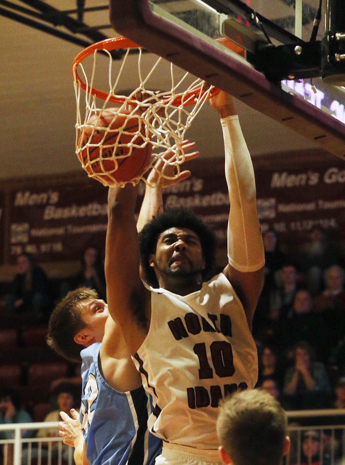 North Idaho College's Alphonso Anderson dunks the ball during a game against Community Colleges of Spokane Wednesday night at NIC. (LOREN BENOIT/Press)