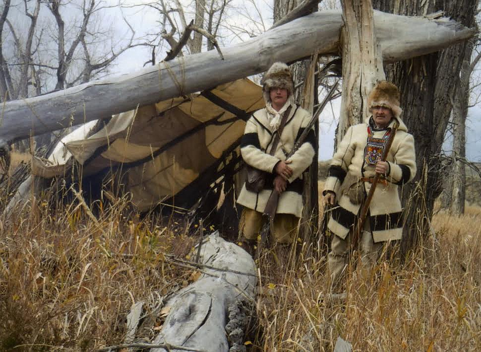 AMERICAN MOUNTAIN men McQueen and Rod Douglas at one of their encampments during a 2017 hunting and fishing trip on the Upper Missouri River in Eastern Montana.