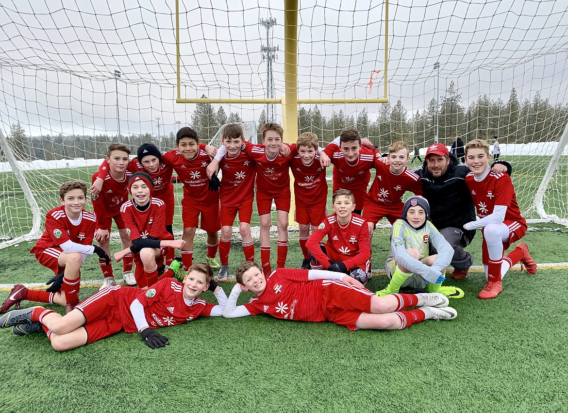 Courtesy photo
On Saturday afternoon, Timbers North FC B06 Red beat Spokane Sounders B06 Shale 2-1. Noah Waddell and Connor Jump each had 1 goal. Haidyn Jonas had 1 assist. Braden Latscha was in goal for the Timber North FC. In the front row from left are Aidan Rice and Connor Jump; second row from left, Gavin Samayoa, Noah Waddell, Brayden Ristic and Braden Latscha; and back row from left, Kason Pintler, Harper Barlow, Chief Natatqn Allen, Ben Hannigan-Luther, Jacob Molina, Connor Mongan, Kai Delio, Haidyn Jonas, coach Nick Funkhouser and Max Entzi.