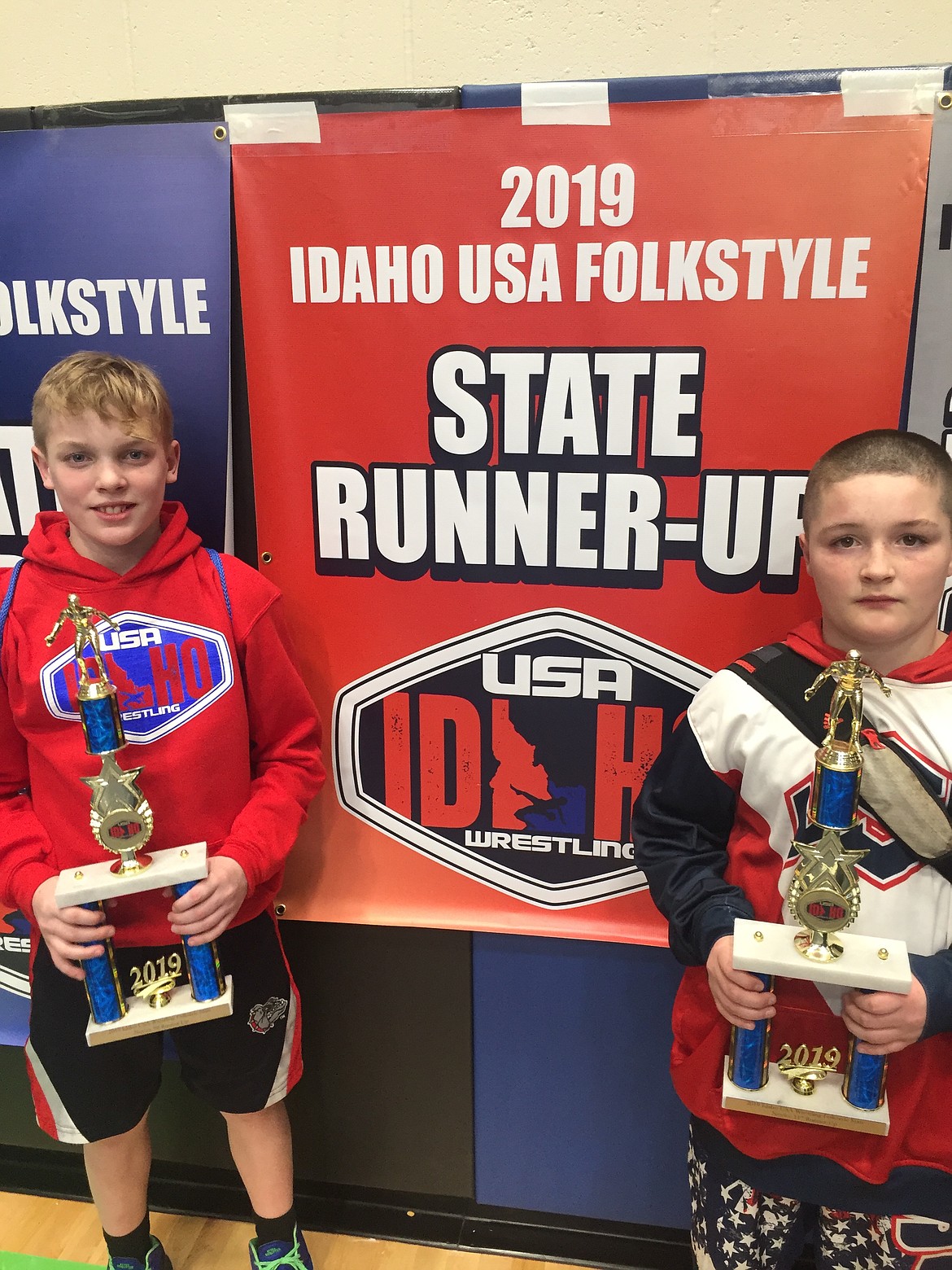 Courtesy photo
Jonathan Hansen, left, and Briley Arnett each placed second for Team Real Life at the 2019 USA/Idaho Folkstyle State Championships held on Feb. 9 in Idaho Falls.