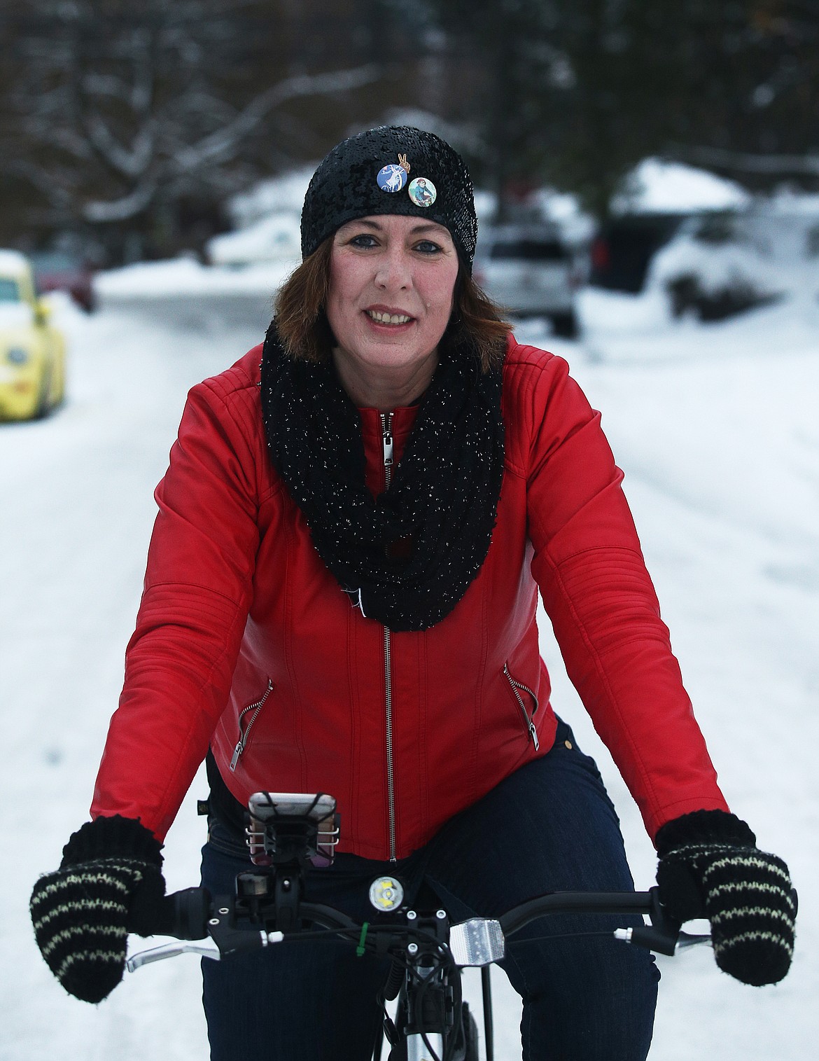 Coeur d&#146;Alene resident Jamie Morgan has commuted to work, grocery stores and meetings with friends via her bike for the past 14 months to help her plan ahead, slow down, create bicycle awareness and stay healthy.