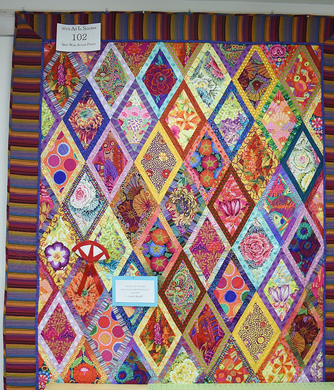 LYNETTE RUNDELL earned a tie for second place in the Quilt Walk Around Polson promotion with her entry, &#147;Border Diamonds.&#148;