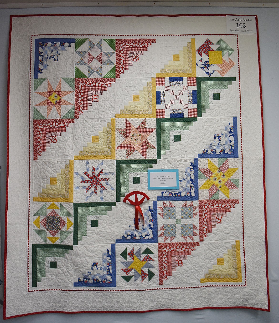 PAT POOL earned a tie for second place in the Quilt Walk Around Polson promotion with her entry, &#147;40 Fabulous Years.&#148;