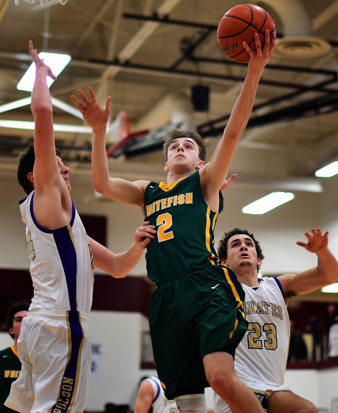 Bodie Smith soars to the rim during Friday&#146;s Western A Divisional win over Polson. (Jeremy Weber/Hungry Horse News)