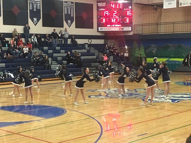 BCMS cheer performs during the championship game.