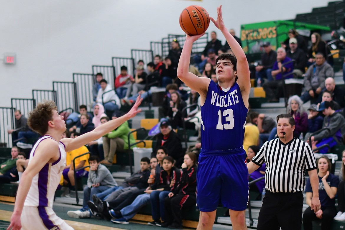 Dillon Shipp pulls up for a three against the Pirates Thursday. (Jeremy Weber photo)