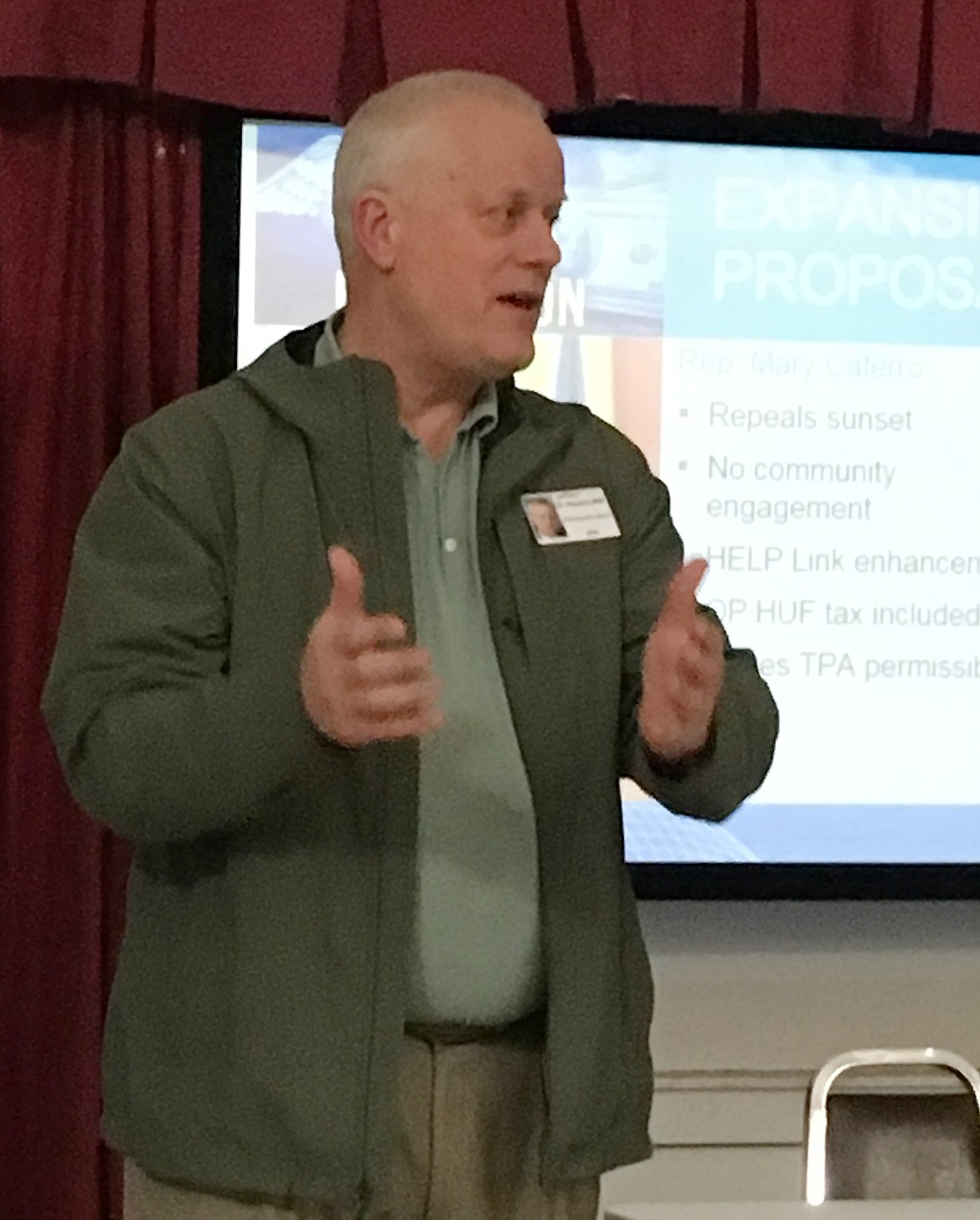 Dr. Gregory Hanson explained the large economic impact and health benefits of Medicaid expansion for Sanders County at the &#147;Citizenship 101&#148; workshop in Paradise on Friday, Feb. 8. This program expires this year unless renewed by the Legislature. (Carolyn Hidy/Clark Fork Valley Press)