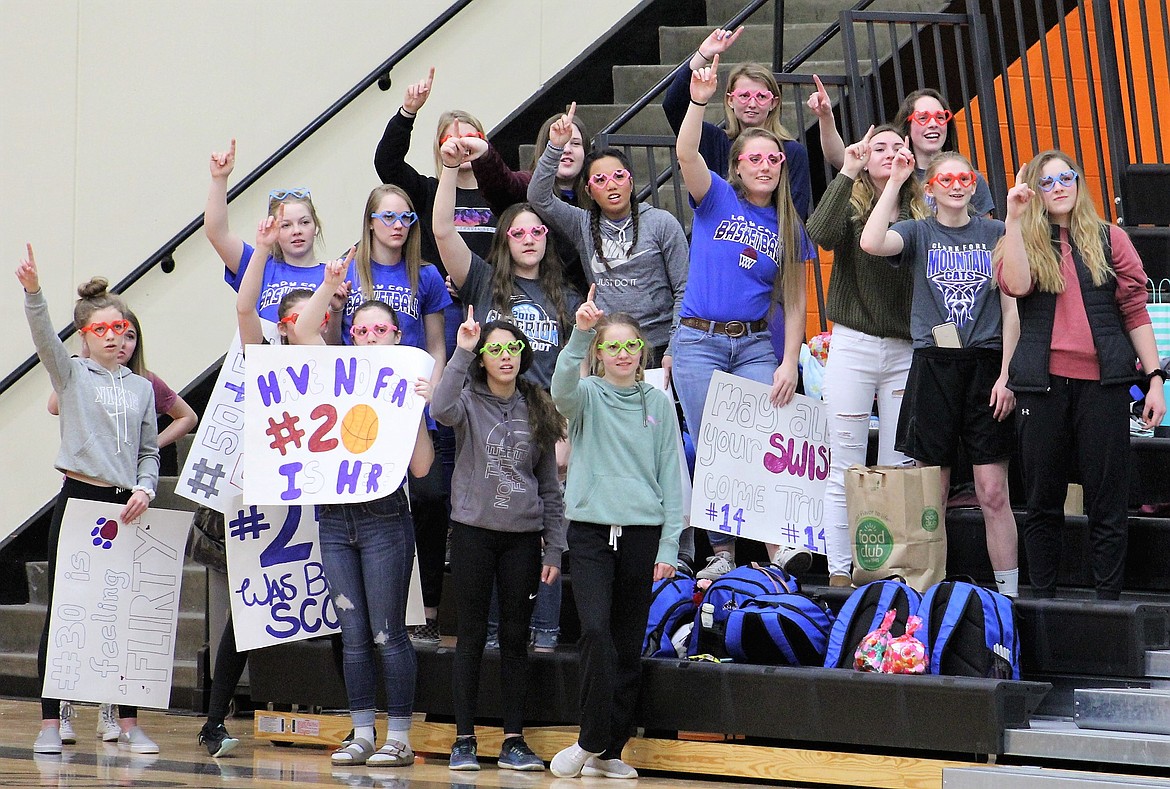 CLARK FORK Mountain Cat fans cheer on their team during 13C Districts in Frenchtown last week. (Kathleen Woodford/Mineral Independent)