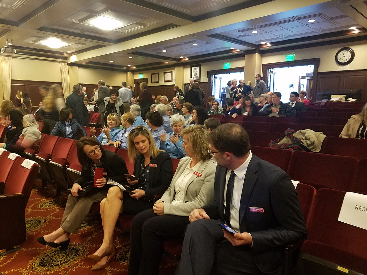 (Photo by CHEYENNA McCURRY)More than 50 Idaho residents turned out to testify at Friday's hearing on a bill by Rep. John Vander Woude, R-Nampa, to add work requirements to the voter-approved Medicaid expansion.