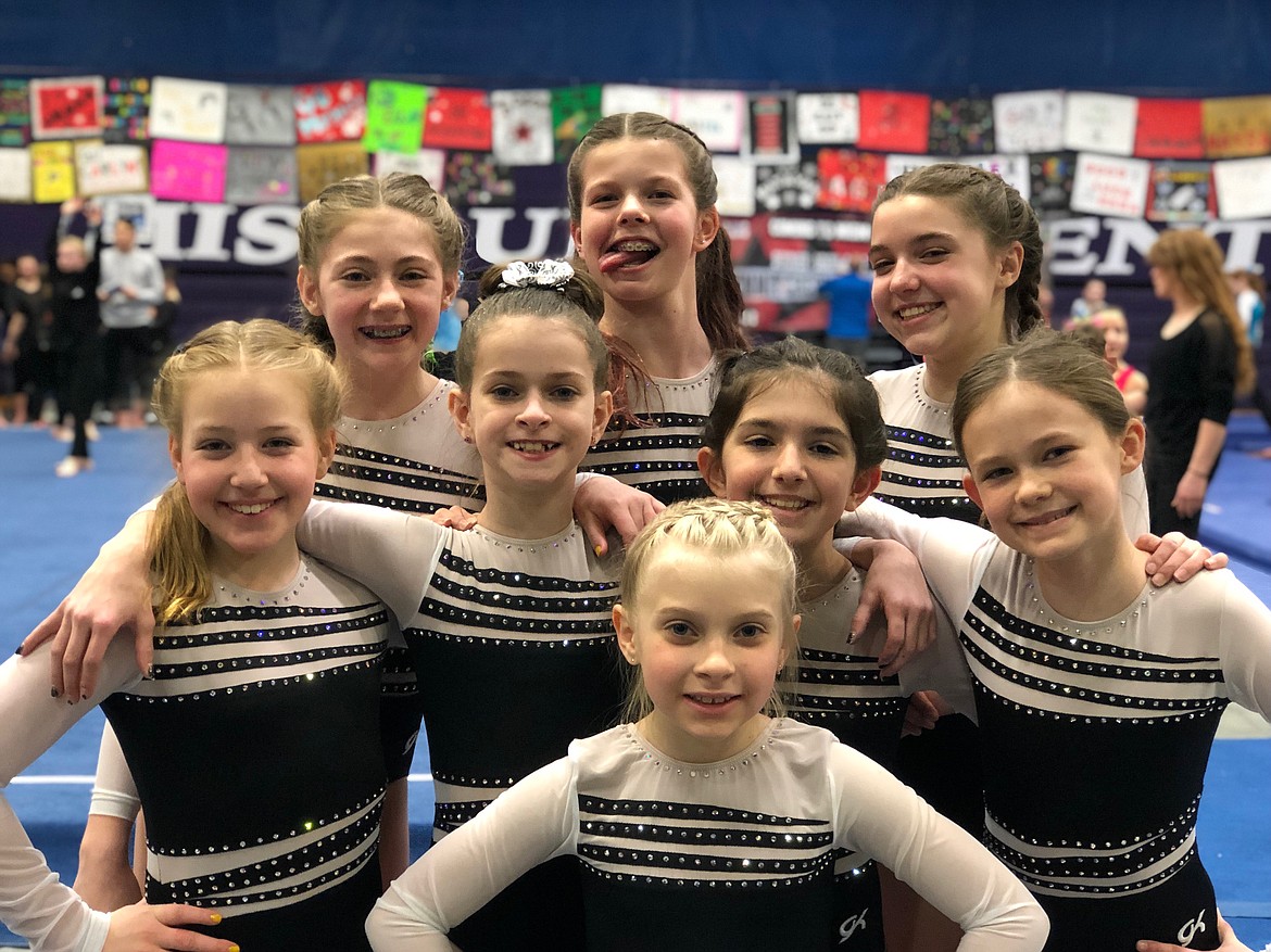 Courtesy photo
Avant Coeur Gymnastics Xcel Silvers at Mismo Magical Meet in Missoula. In the front is Dakota Hoch; middle row from left, Macie Hoffman, Delaney Adlard, Karsen Carter and Lily Black; and back row from left, Kenzie Thompson, Aiva Reed and Mya Trejos.