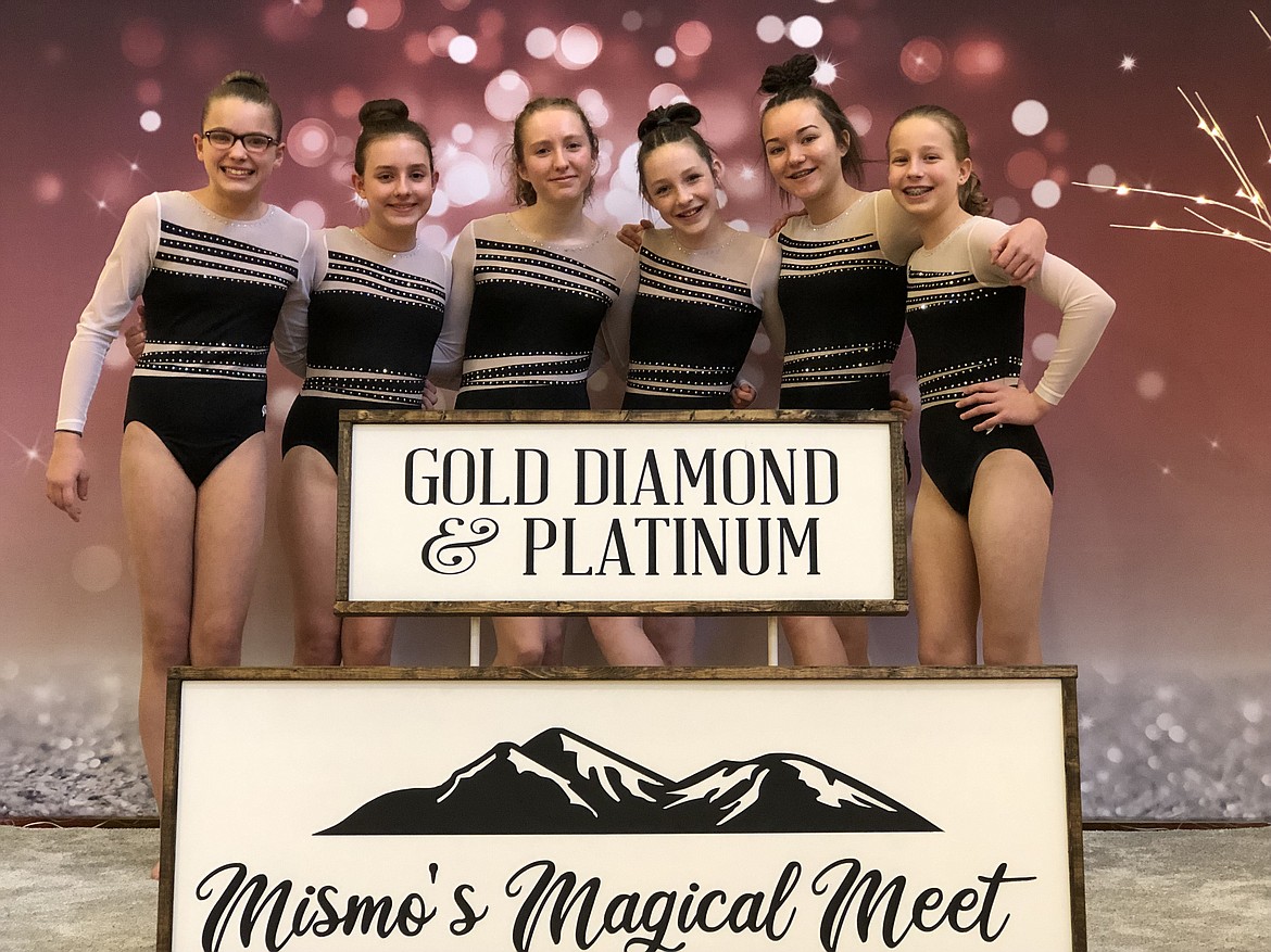 Courtesy photo
Avant Coeur Gymnastics Xcel Golds take 3rd Place Team at the Mismo Magical Meet in Missoula. From left are Amberly Johnson, Hadley Boyer, Eleanor Pavey, Maya Duce, Sammy Pereira and Aly Caywood.