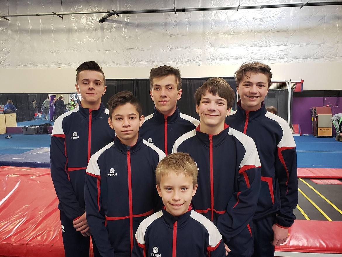 Courtesy photo
Avant Coeur Gymnastics Optional Boys take 3rd Place Team at the Northwest Team Challenge in Seattle. In the front is Malachi Organ; middle row from left, Aiden Rodebaugh and Daniel Fryling; and back row from left, Jon Winkelbaur, Brayden Hoyt and Trey Brennen.