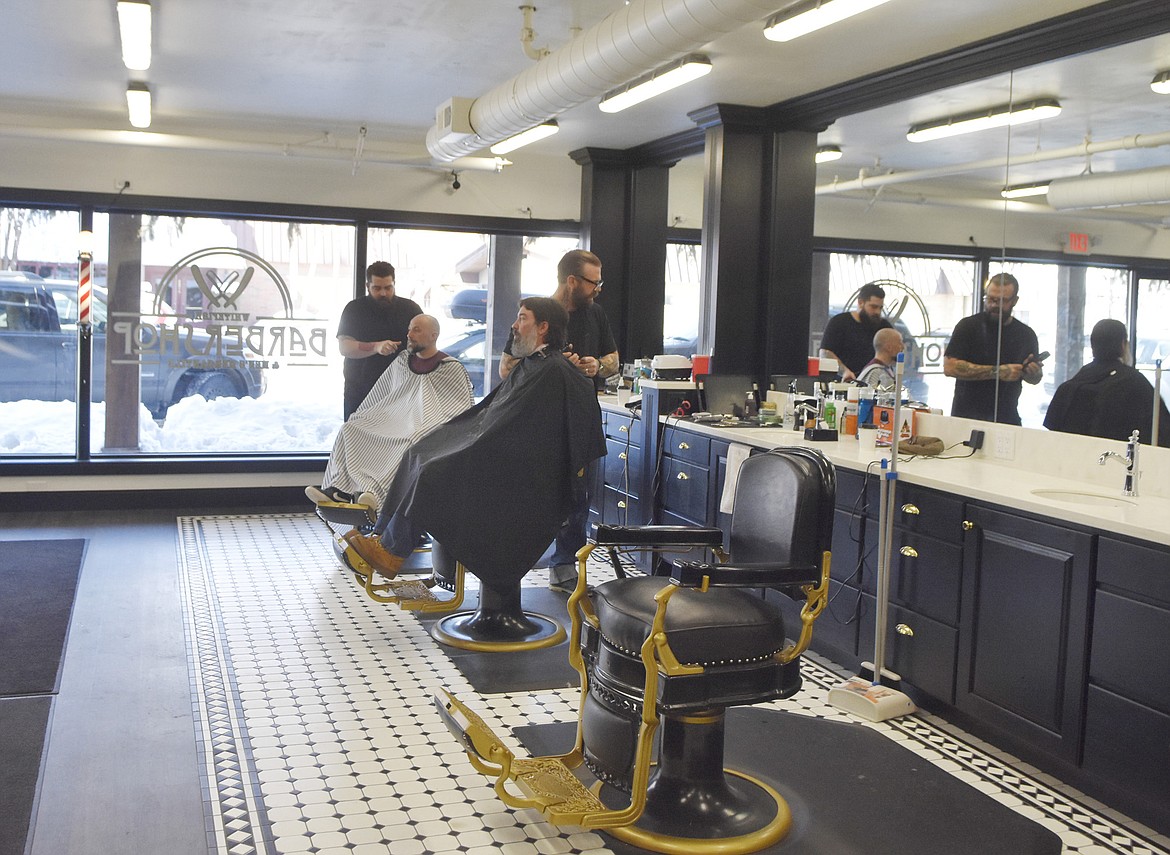 With barber chairs from the 1920s and black and white d&eacute;cor, the Whitefish Barbershop &amp; Men&#146;s Mercantile has an old-school feel. (Heidi Desch/Whitefish Pilot)