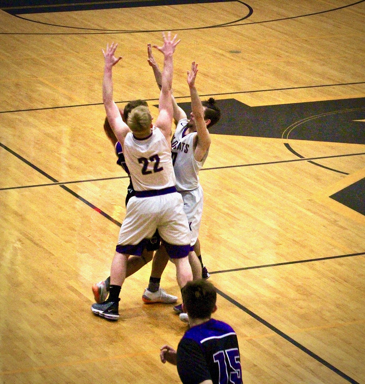 IT&#146;S A TRAP! Brandon Miller and Brennan Atkins catch a Panther in a trap out of their press during the second half of Kellogg&#146;s consolation semifinal game.