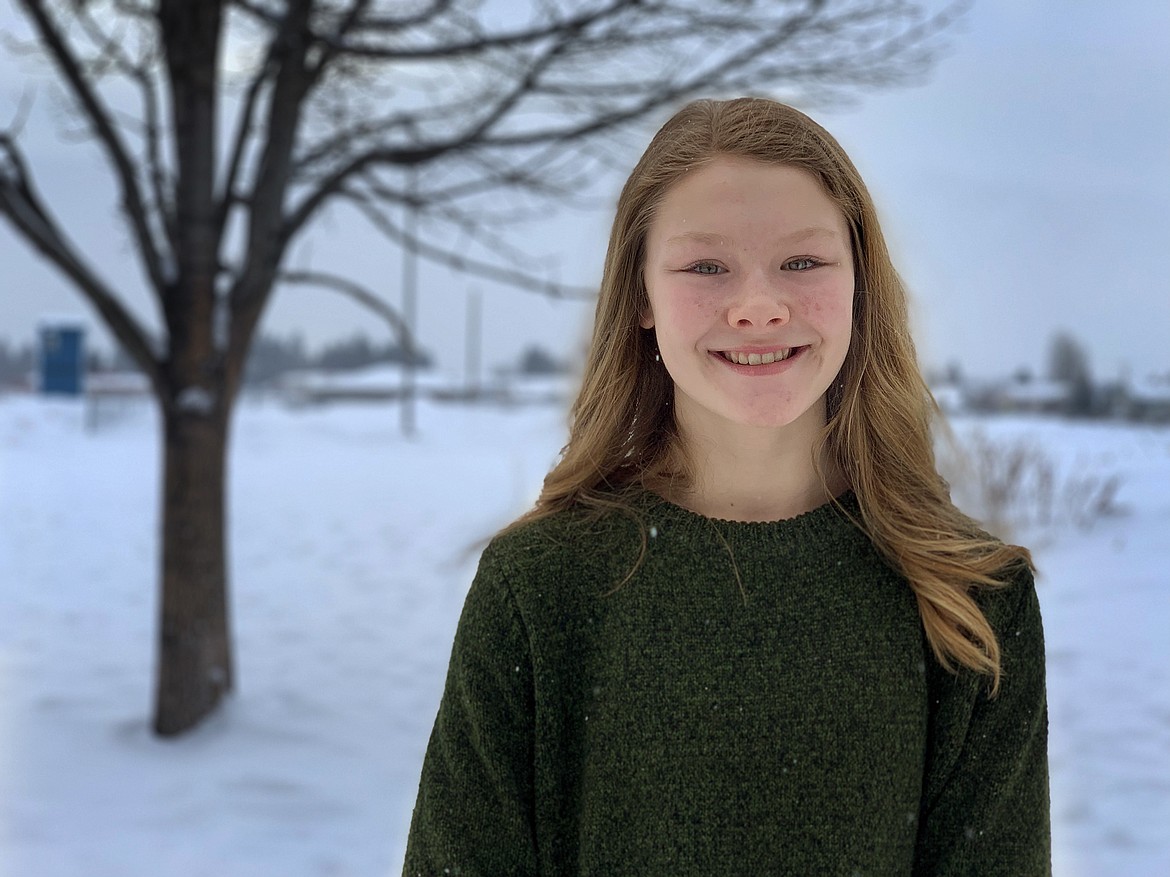 Columbia Falls seventh grader Hope McAtee used her advanced studies project to help get 10 pairs of snowshoes donated to the Columbia Falls Special Olympic Team. (Jeremy Weber photo)