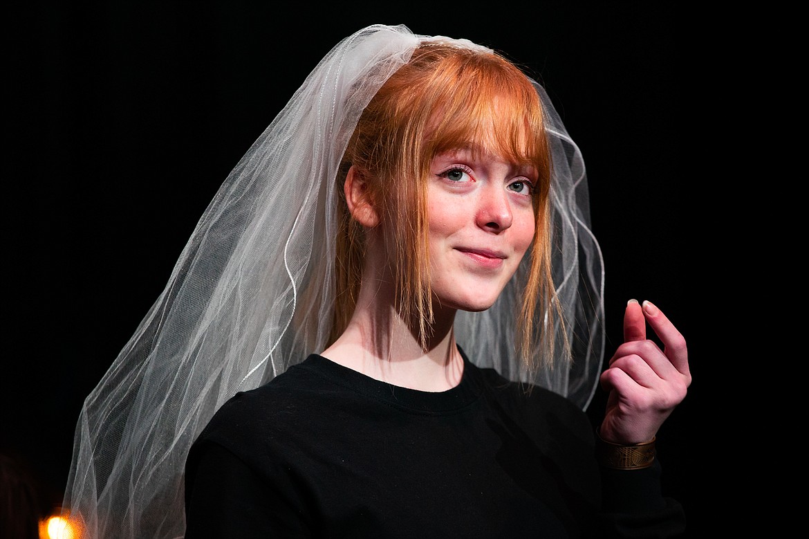 Jordan Hayes portrays a hungry bride during the Whitefish High School Drama Club&#146;s performance of &#147;All I Really Need to Know I Learned in Kindergarten.&#148;