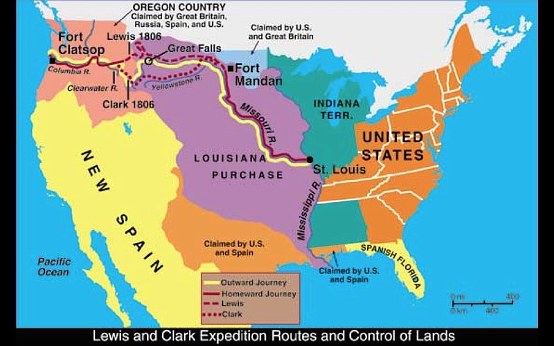 CREATIVE COMMONS
Lewis and Clark expedition route 1804-1806.