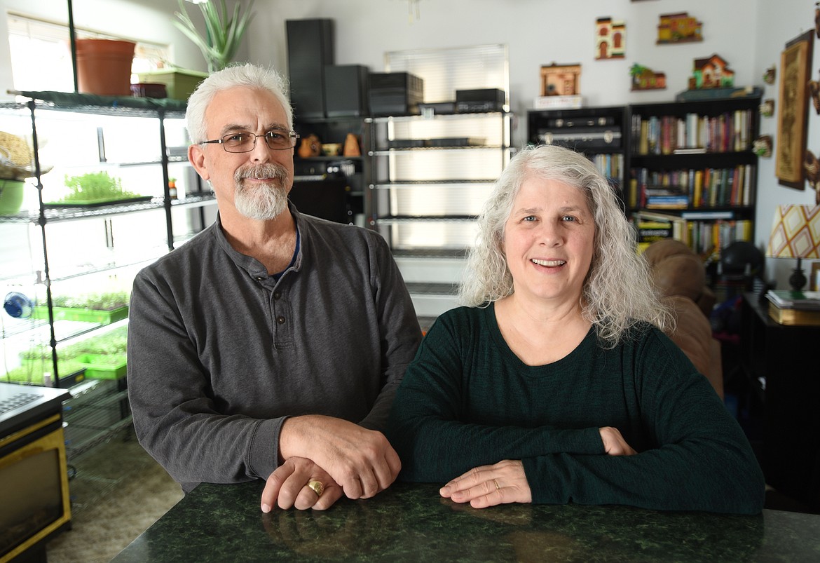 Gary and Ashley Kwasney grow microgreens in a corner of their Somers-area living room.