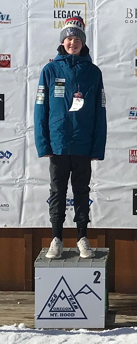 Courtesy photo
Hayden Lake ski racer Larson Overby took second place overall against 90 skiers at the Buddy Werner Pacific Northwest U14 Championships March 8-10 at Mt. Hood Skibowl in Oregon. Overby, who skis for the Schweitzer Alpine Racing School, will represent the Pacific Northwest Division at Western Region Championships in Big Sky Montana, competing against the top skiers in the Western U.S. March 21-24.