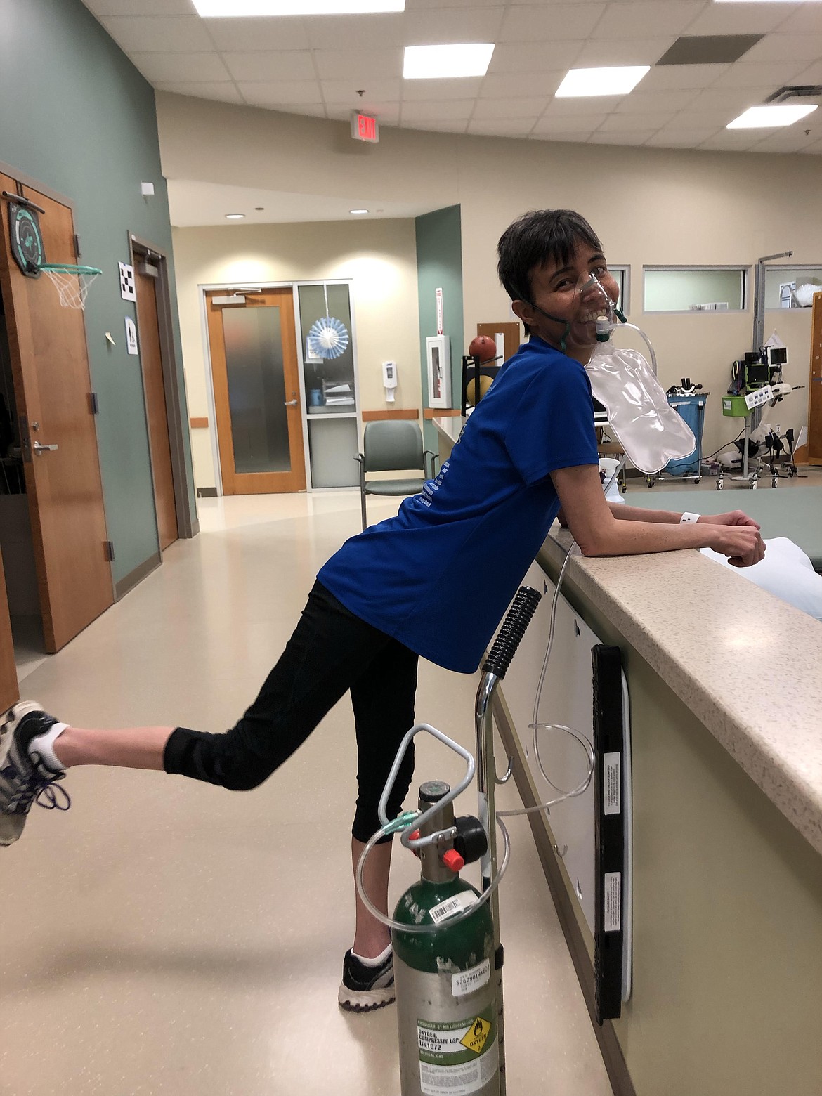 Courtesy photo
&#147;I&#146;m feeling good, I do my physical therapy every day,&#148; said Jen McKenna, who is presently in North Carolina waiting to undergo a double-lung transplant. McKenna, of Coeur d&#146;Alene, was born with cystic fibrosis, which impacts her lungs, energy levels and overall health.