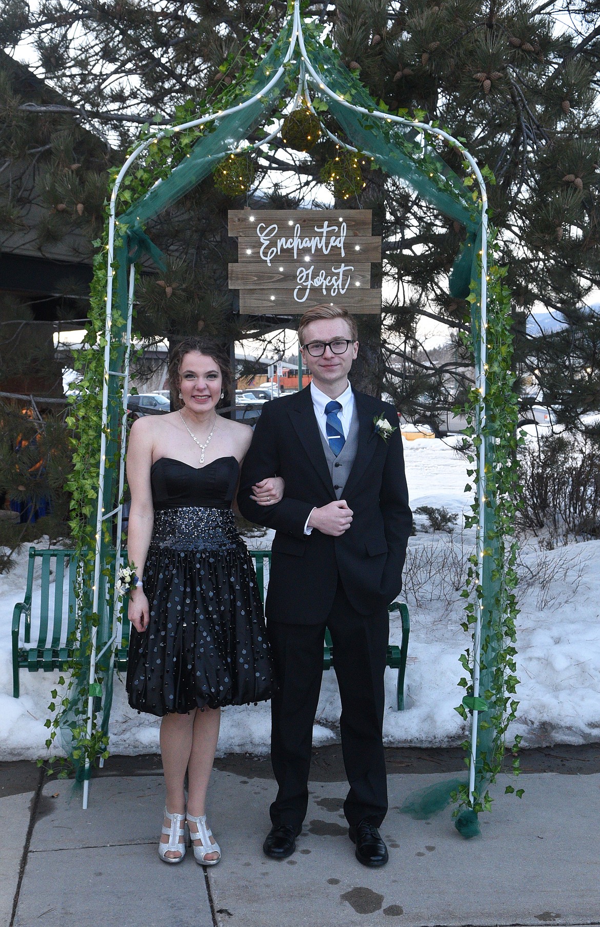 Students walk in the Grand March Saturday night during the Whitefish High School Prom at the O&#146;Shaughnessy Center. (Heidi Desch/Whitefish Pilot)